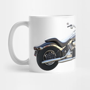 3d of custom blue and chrome motorcycle Mug